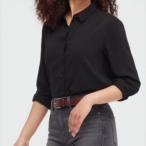 Uniqlo Long Sleeve Blouse, Black, Size S